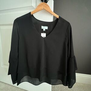 Veronica M sheer black blouse